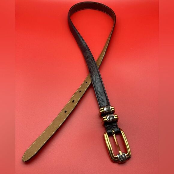 Brighton Women’s Black Leather Belt ML-32 4B603 - Picture 3 of 7